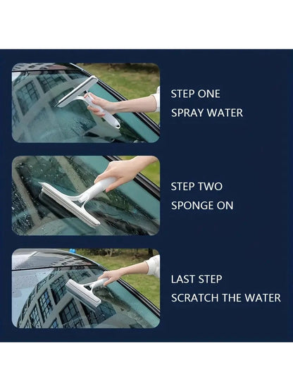 CrystalClean Duo (Double-Sided Window Glass Brush and Spray Bottle)