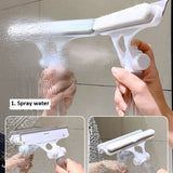 CrystalClean Duo (Double-Sided Window Glass Brush and Spray Bottle)