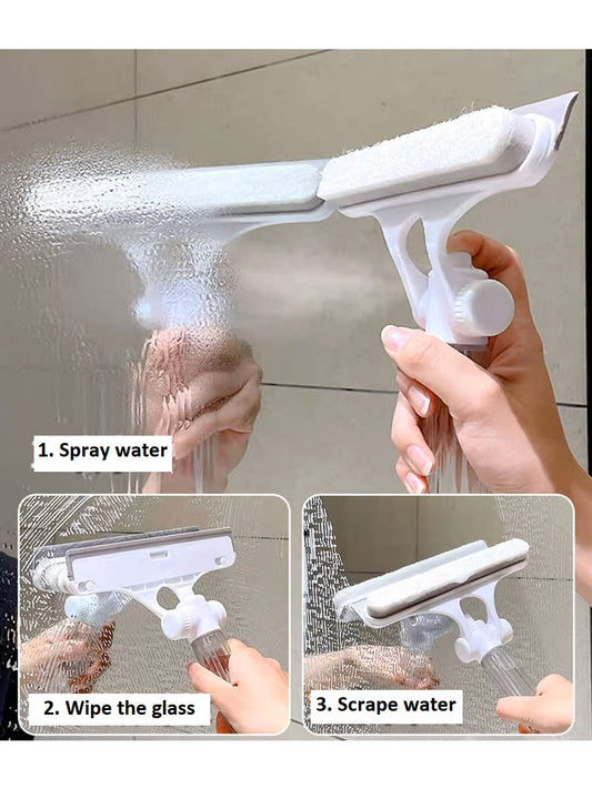 CrystalClean Duo (Double-Sided Window Glass Brush and Spray Bottle)
